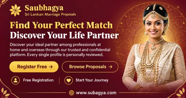 Saubhagya, Sri Lankan Marriage Proposals: find your perfect match, discover your life partner. Register free at subagya.com.