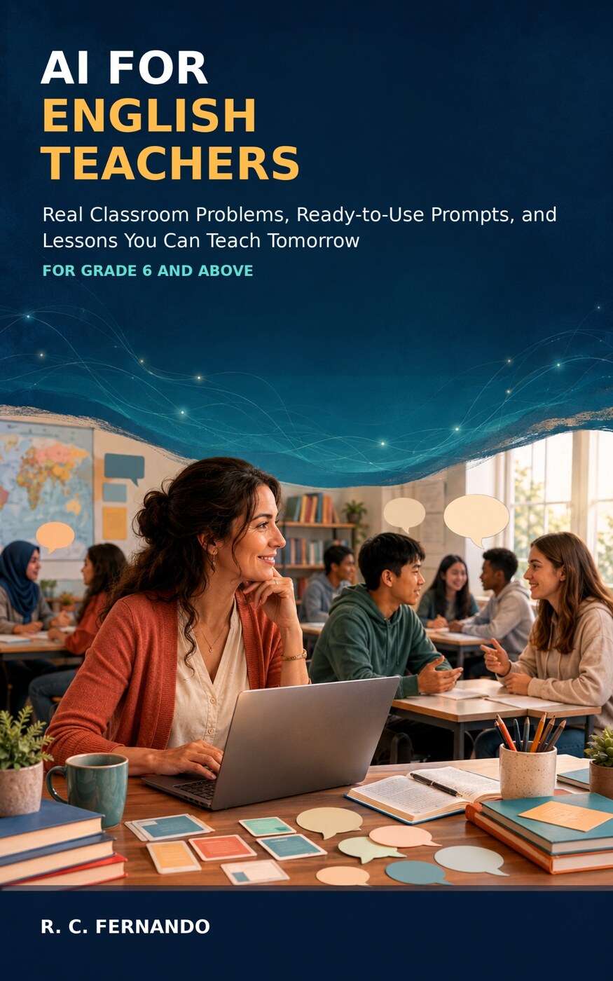 Kindle cover of AI for English Teachers by R. C. Fernando