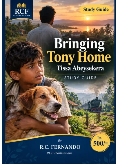 Front cover of Bringing Tony Home: A Study Guide by R.C. Fernando