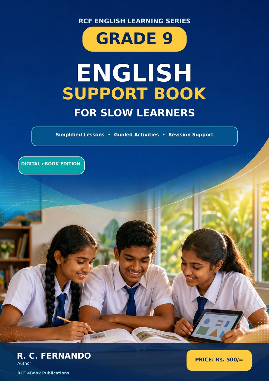 Front cover of the Grade 9 English Support Book for Slow Learners by R. C. Fernando
