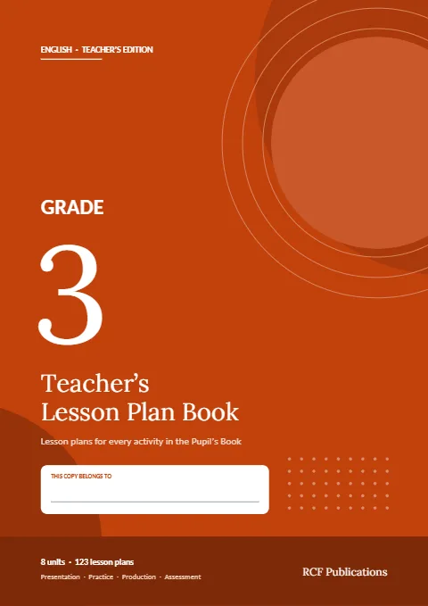 Front cover of the Grade 3 English Teacher's Lesson Plan Book by R.C. Fernando