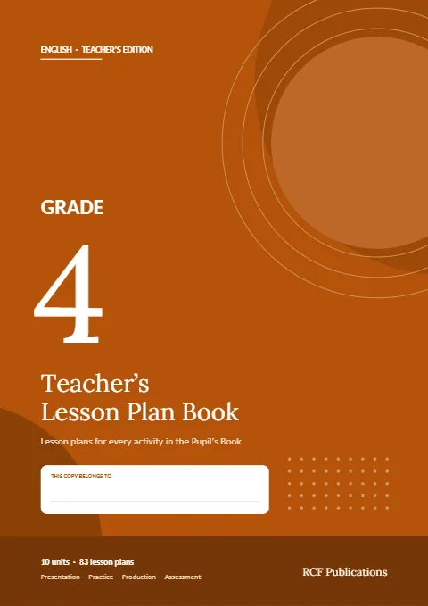 Front cover of the Grade 4 English Teacher's Lesson Plan Book by R.C. Fernando