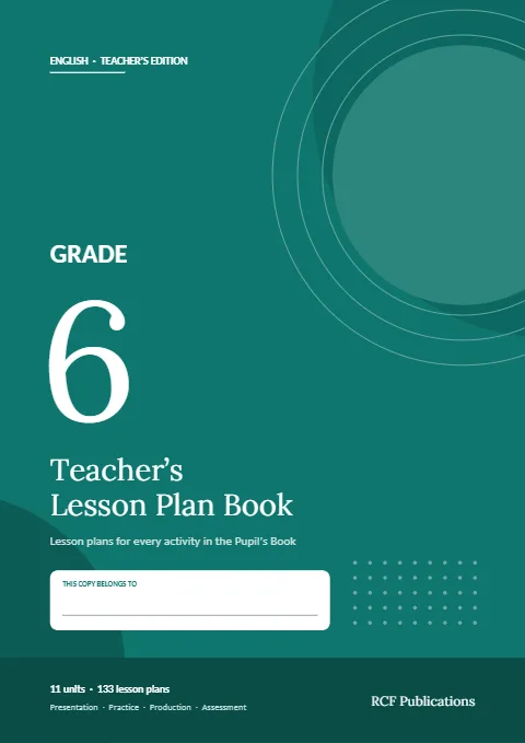 Front cover of the Grade 6 English Teacher's Lesson Plan Book by R.C. Fernando