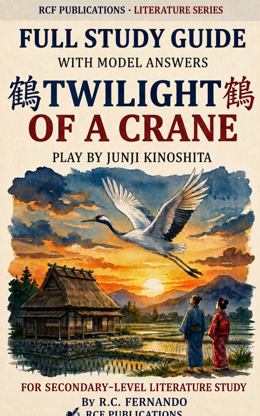 Kindle cover of Twilight of a Crane: Full Study Guide with Model Answers by R. C. Fernando